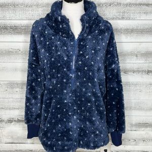 Half zip pullover navy with white polka dots